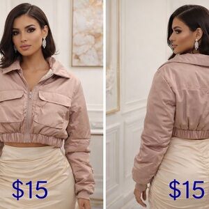 Women's Tan Cropped Jacket